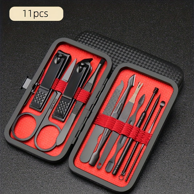 7/11/18 pcs Professional Manicure and Pedicure Kit - Includes Stainless Steel Cuticle Nipper, Nail Clippers, Scissors, and Nail Polish Tools - Perfect for Home Grooming and Salon Use