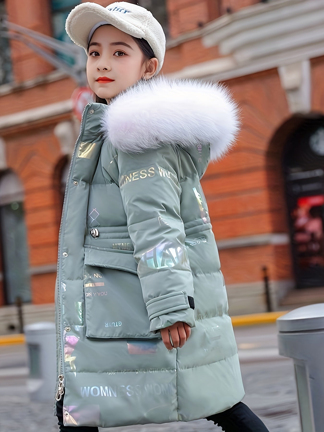 Girls' Winter Warm Hooded Coat with Fleece Lining - Oversized Loose Fit Long Jacket, Pink Plaid & Heart Cutouts, Thick Insulated Outerwear for School & Casual Attire, Easy-Care -Filled (Hand Wash/Dry Clean) - Ideal for Cold Weather & Layering (Girls 6-12