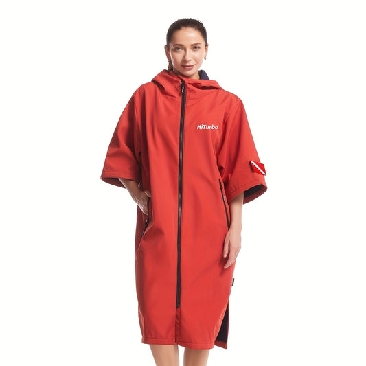 HiTurbo Outdoor Changing Towel Robe, Quick Drying Bathrobe with Hooded, Comfortable Cloak with Zipped Pockets, Suitable for Beach, Home, Bathroom, Camping, Surfing.