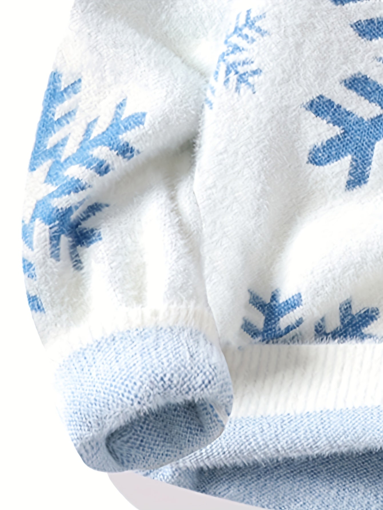 Fashionable High-Neck Snowflake Knit Sweater for Young And Middle-Aged Men for Autumn And Winter.