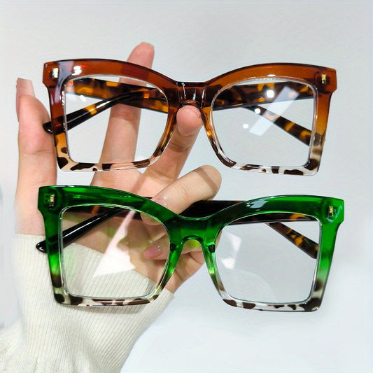 2pcs CABECADE Retro Cat-Eye Women & Men - +1.00 to +4.00 Magnification, Full-Rim Frame with Tortoiseshell & Solid Color Options, Lightweight Durable Design for Reading, Computer, TV, Phone Use, Computer Eyewear, Stylish Eyewear, Highquality Lenses, Visio