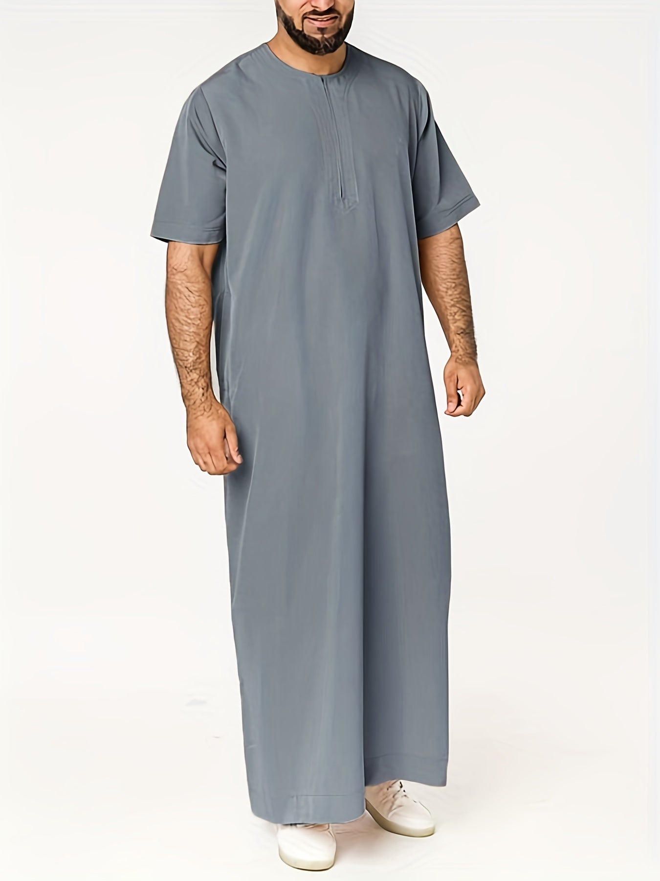 Ramadan Thobe - Exclusively Designed for Men, Long Sleeve Elegant Robe, Traditional Abaya Dress, Comfortable Clothing, Inspired by Saudi Arabic Culture, Jubba and Dishdasha Style, Perfect for Ramadan Celebrations