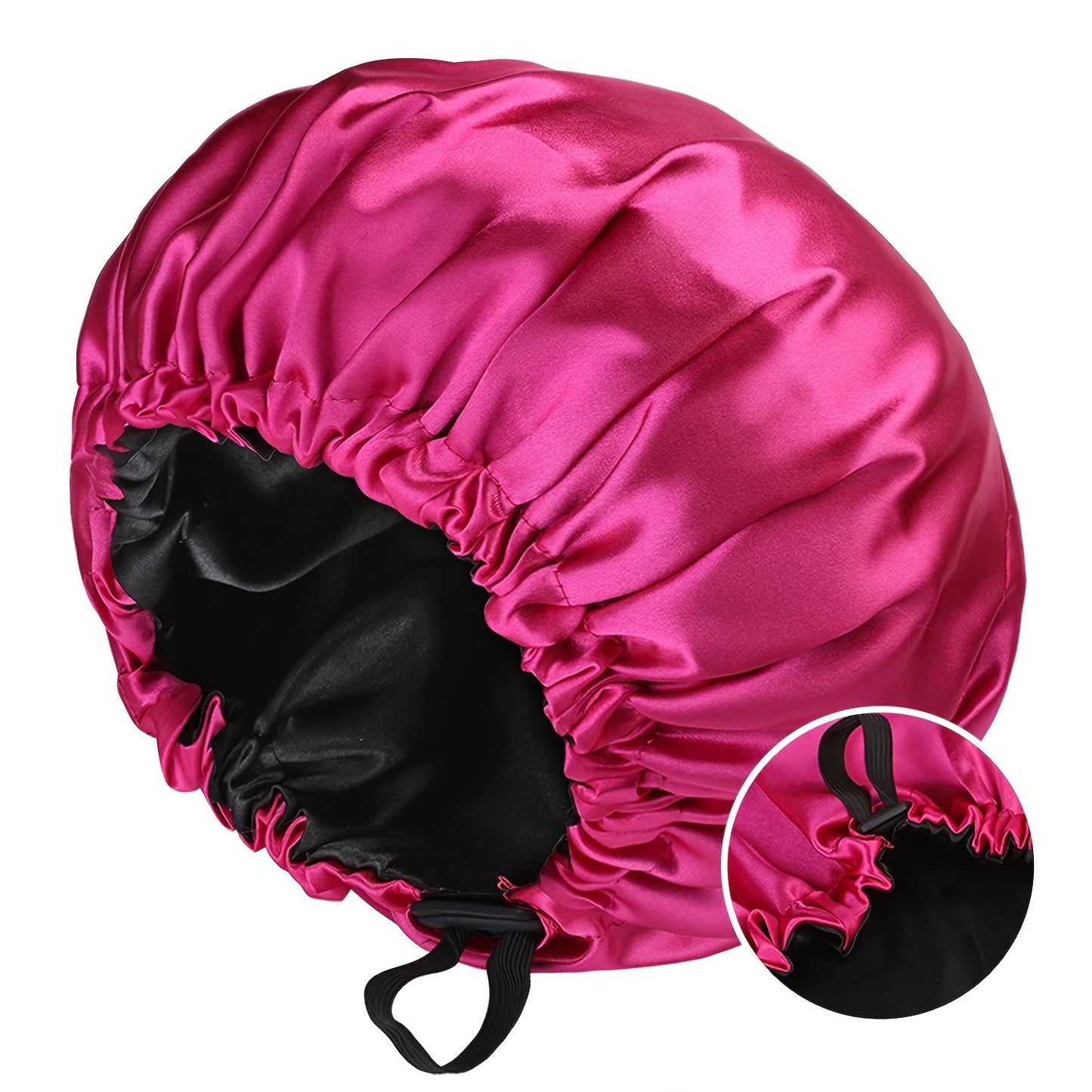 [Satin Sleep Bonnet] Double Layer Satin Bonnet For Sleeping - Adjustable Bonnet For Curly Hair - Large Satin Lined Sleep Cap For Women