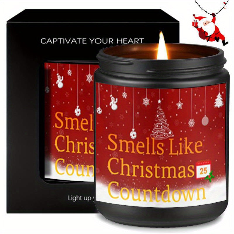 Merry Christmas Lavender Scented Candle - Ideal Gift for Men, Women, Friends & Family - Perfect for Home Decor and Holiday Celebrations, Boyfriend Girlfriend, Classmate Coworker, Funny Unique Essential Present