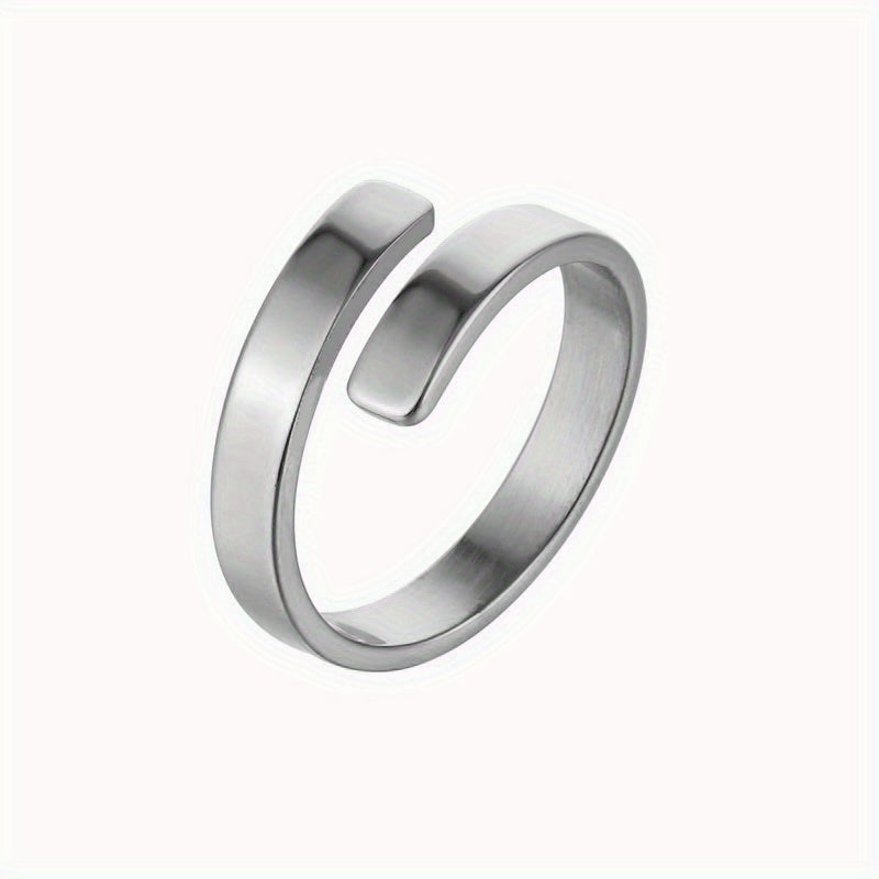 Personalized Stainless Steel Ring with 18k Gold Plating - Engrave 2 Names (Up to 25 Characters) - Perfect for Men and Women