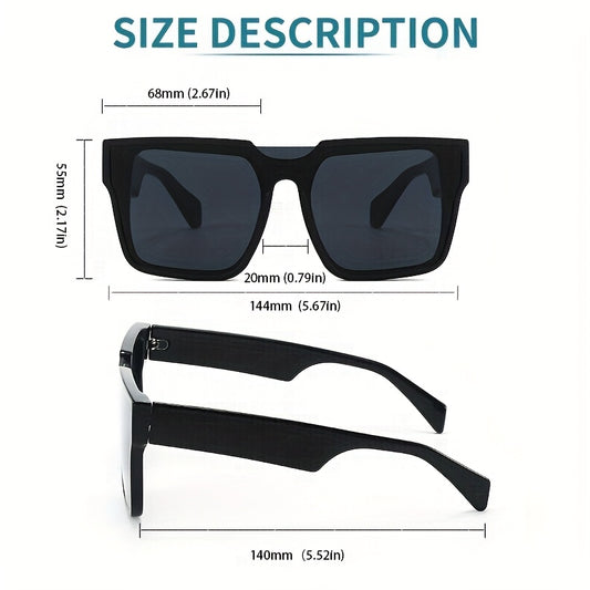 OUTU Men's Minimalist Square Frame Fashion Glasses - Lightweight Full-Rim, White & Black Classic Design with Case, Stylish & Comfortable for Daily Wear &, Casual Eyewear, Modern Eyewear, Premium Eyewear, Unisex Eyewear, Trendy Accessory