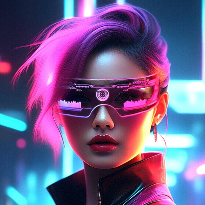 LED Cyberpunk Light-Up Glasses - Futuristic Fashion Glasses with Blue & Orange Glow, Battery-Powered for Cosplay, Raves, and Parties, Transparent Lenses, Durable Plastic Design, Party Accessories, Cosplay Eyewear, Sleek Eyewear, Durable Eyewear, Glowing