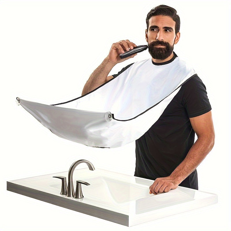 1pc, Men's beard trimming apron with suction cup fixing device, can catch the beard when shaving, easy to clean up sweeping, let you take care of the beard more convenient