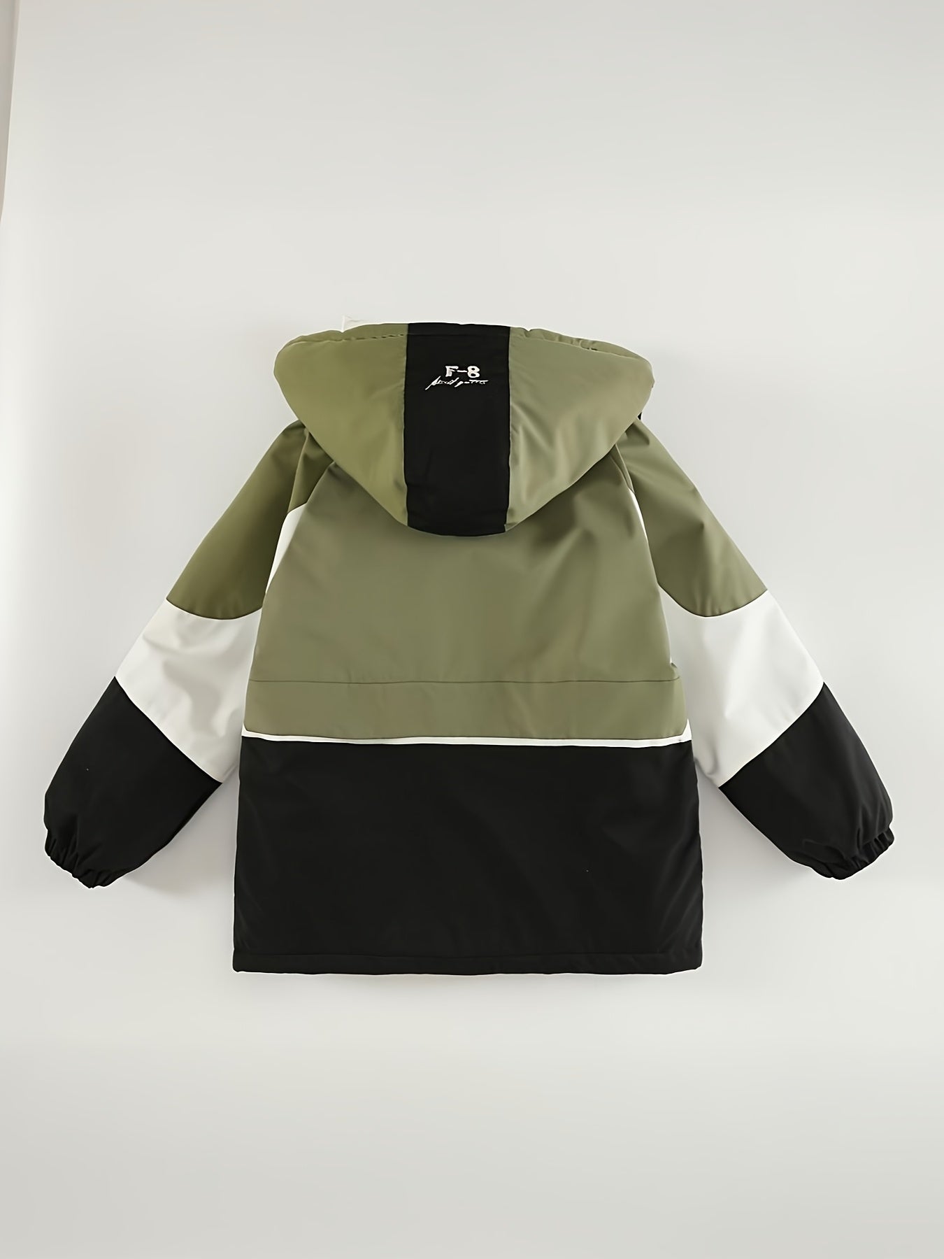 Boys' Heavyweight Jacket with Detachable Hood - 3-in-1 All-Season Winter Coat, Long Sleeve & Letter Print, Zipper Closure, Polyester Lining, Pockets for Hiking & Outdoor Activities, Hiking Gear, Casual Outerwear, Durable Coat, Thick