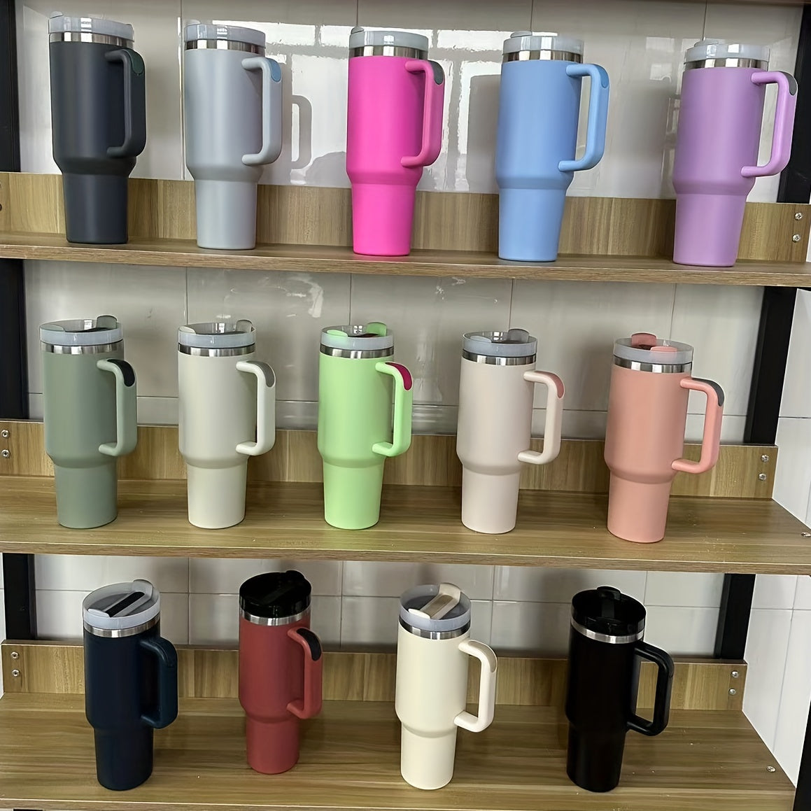 SLOVE 40oz Stainless Steel Tumbler With Handle And Straw, Insulated Sports Water Bottle For Men And Women, Keep Warm Or Cold, Coffee Cup - Perfect Gift