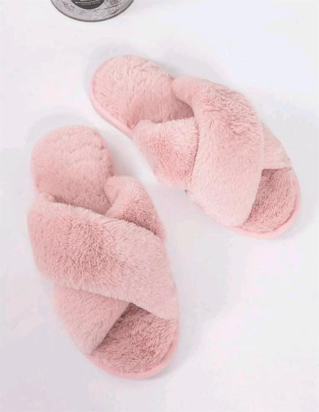 Cozy Crisscross Furry Slippers - Women's Warm Plush Fuzzy Flat Open Toe Home Shoes with Soft Comfy Insoles - Perfect for Lounging Around the House