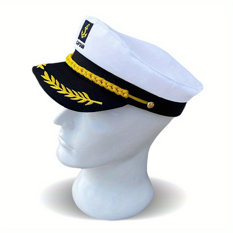 Navy Captain Hat - Flat Top Sun Hat for Outdoor Travel Leisure - Ideal Gift for Men and Women