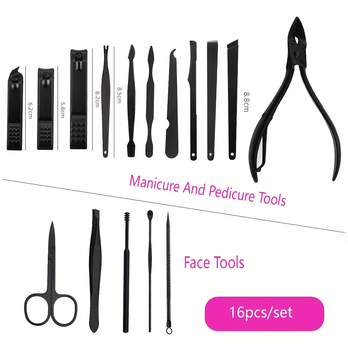 7/11/18 pcs Professional Manicure and Pedicure Kit - Includes Stainless Steel Cuticle Nipper, Nail Clippers, Scissors, and Nail Polish Tools - Perfect for Home Grooming and Salon Use