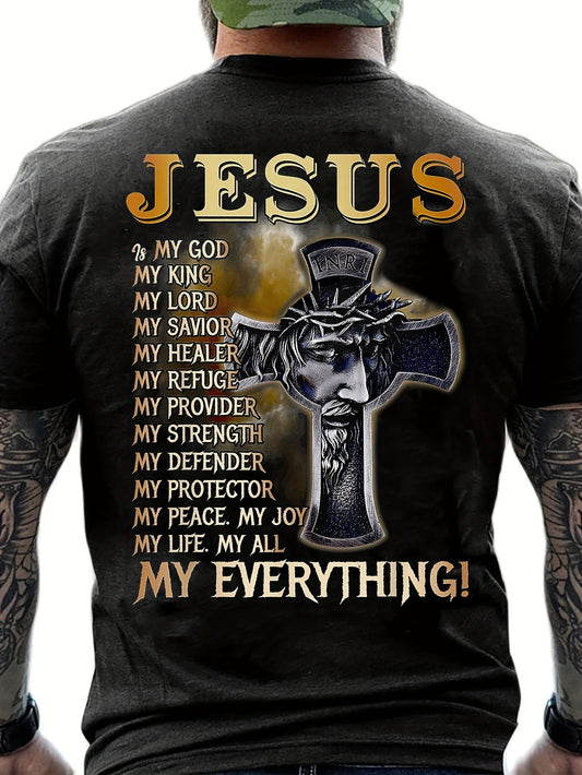'Until I Said Amen' God Jesus Print T Shirt, Tees For Men, Casual Short Sleeve Tshirt For Summer Spring Fall, Tops As Gifts