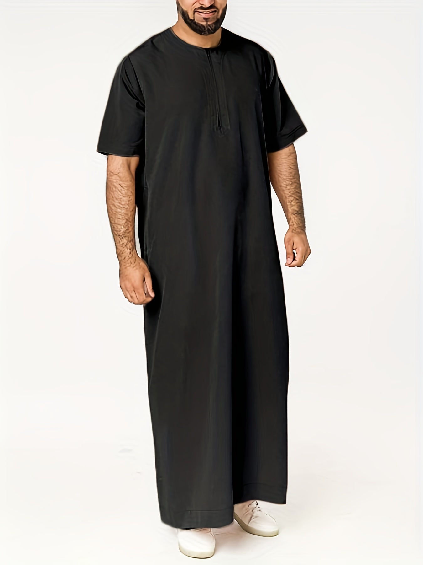 Ramadan Thobe - Exclusively Designed for Men, Long Sleeve Elegant Robe, Traditional Abaya Dress, Comfortable Clothing, Inspired by Saudi Arabic Culture, Jubba and Dishdasha Style, Perfect for Ramadan Celebrations