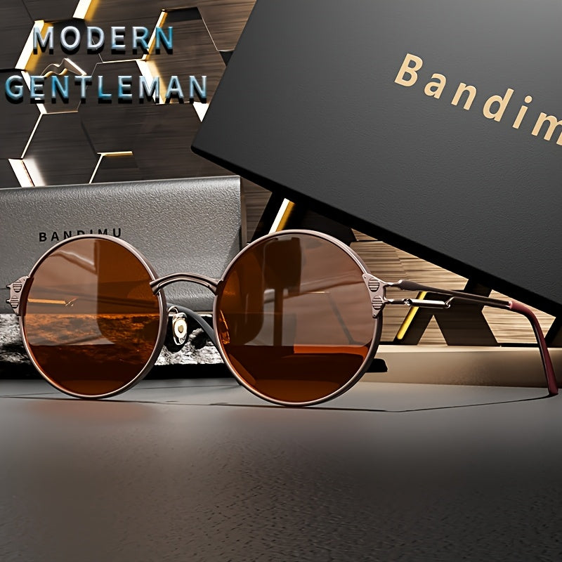 Bandimu Vintage Round Frame Glasses - Classic Metal Design, PC Lenses, Zinc Alloy Frame, Stylish & Luxurious for Everyday Fashion, Everyday Fashion Glasses|Sleek Metal Frame|Polycarbonate Lenses, Glasse