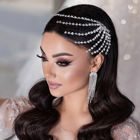 Elegant Silvery Sparkle Crystal Bridal Headpiece - Hand-Washable, Rhinestone Wedding Hair Accessory For Women
