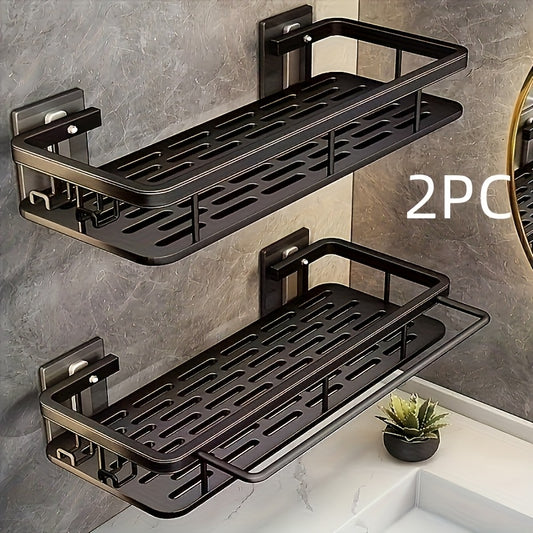 Wall-Mounted Shower Rack, Large Capacity, No Drilling Installation, Floating Shelf for Bathroom And Kitchen, Space-Saving, Easy to Install, Used for Storing Toiletries, Cosmetics And Miscellaneous Items, Can Store 15 Shower Supplies