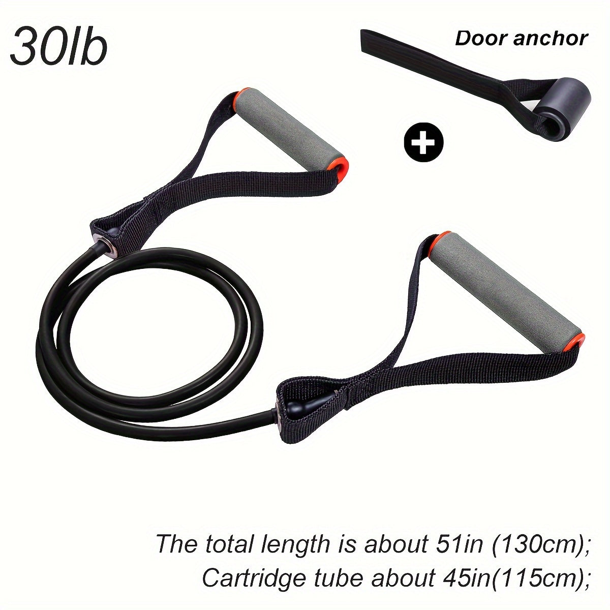 High Quality Latex Resistance Band With Big Handles And Door Anchor, Exercise Bands, Workout Bands, Suitable For Fitness Strength Training, Yoga, Pilates, Home Gym