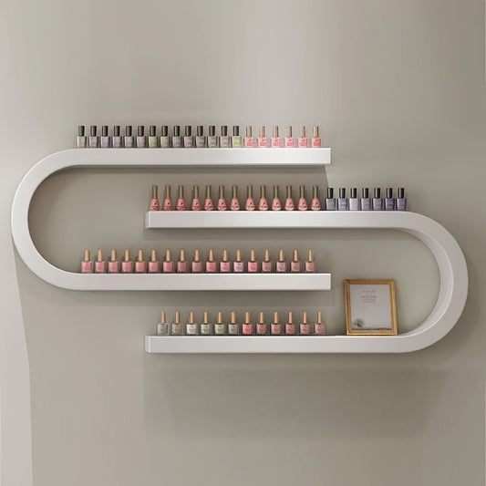 U-Shaped Nail Polish Holder, Cosmetics Storage Rack, Wall-Mounted Organizer