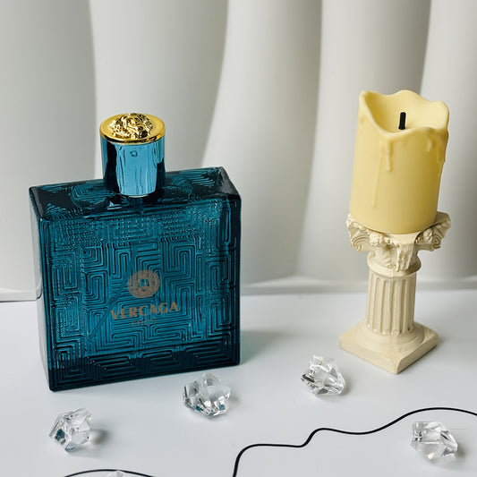Eros for Him Eau de Toilette, Blue Glass Bottle with Golden Cap, Fresh & Citrusy Scent, Ideal for Men'S Date Night Perfume, Modern Fragrance|Modern Aesthetic|Glossy Finish