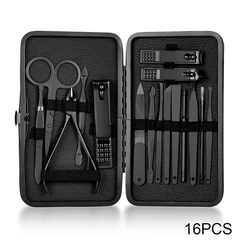 Professional Pedicure Nail Scissors Set - 7/10/12/16/18 Pcs Nail Care Tools, Nail Cutter Nail Clipper Nail Files With Portable Case For Men And Women