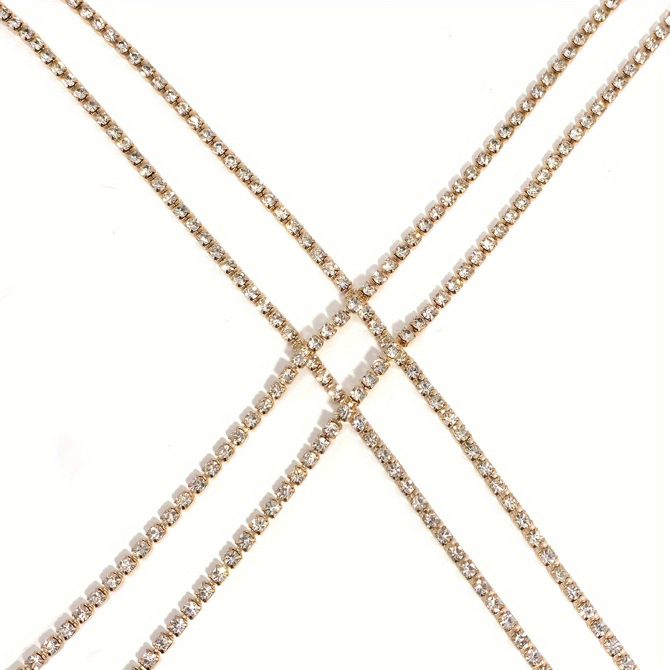 Luxury Cross Chest Chain Shiny Rhinestones Body Chain Jewelry