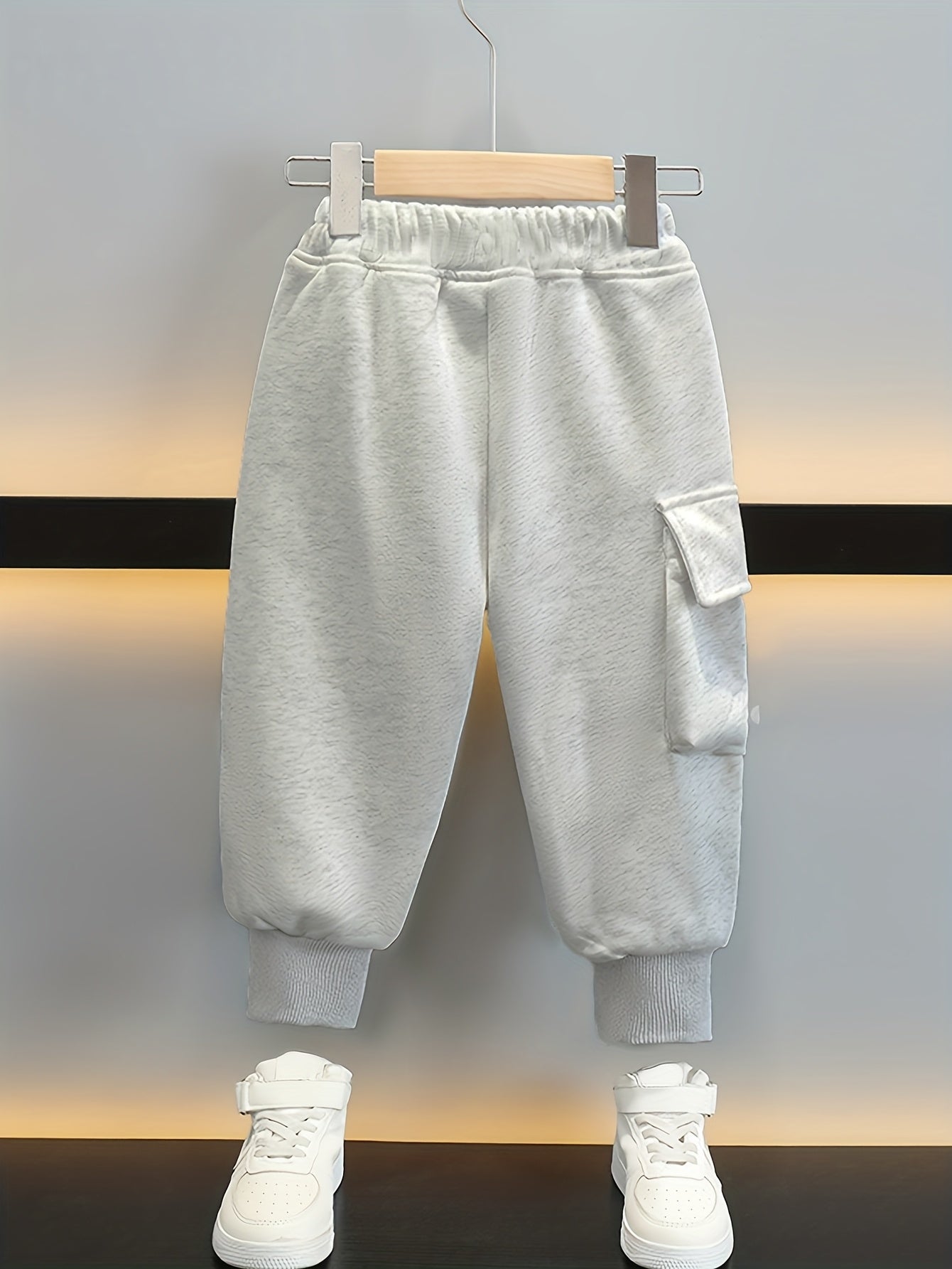 3-Pack Boys' Elastic Waist Jogger Pants with Puppy Print & "Halloween Like" Design - Cozy Fleece-Lined Casual Pants, Pockets, Regular Fit for School, Outdoor Activities, Fall/Winter (Grey, Red, Black), Jogging Pants, School Wear, Playful Design, Soft Tex
