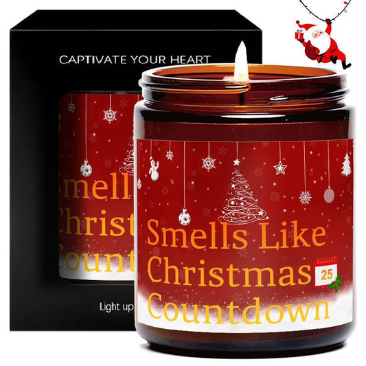 Merry Christmas Lavender Scented Candle - Ideal Gift for Men, Women, Friends & Family - Perfect for Home Decor and Holiday Celebrations, Boyfriend Girlfriend, Classmate Coworker, Funny Unique Essential Present