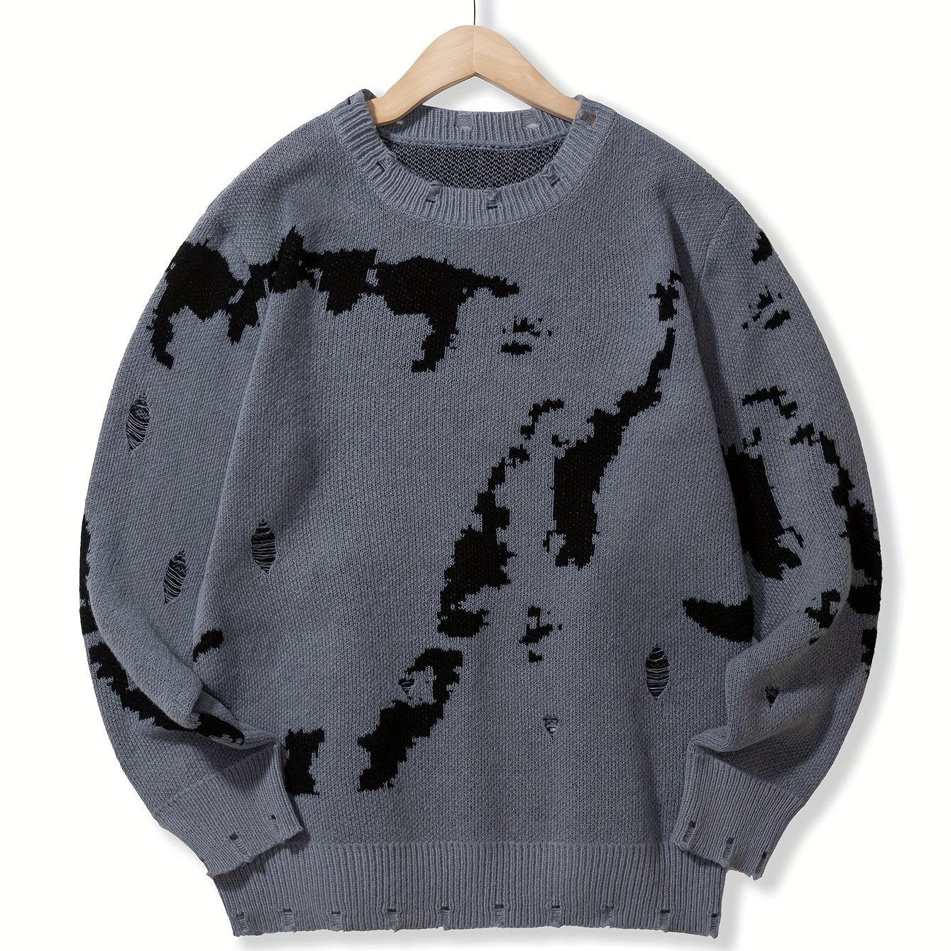 All Match Knitted Sweater, Men's Casual Warm Slightly Stretch Crew Neck Pullover Sweater For Men Fall Winter