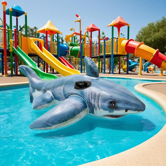 Large Sea Shark Inflatable Float, PVC Material, Summer Floating Row, Lounge Float Island, for Outdoor Water Sports, Party Decor, Pool, Beach, Water Rafting, Surfing
