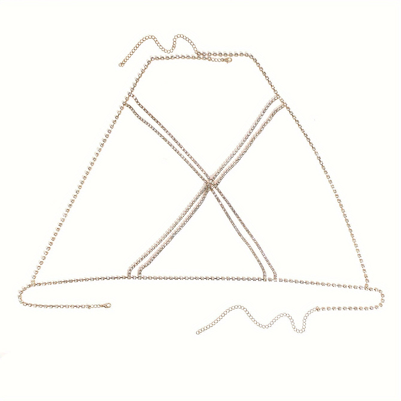 Luxury Cross Chest Chain Shiny Rhinestones Body Chain Jewelry