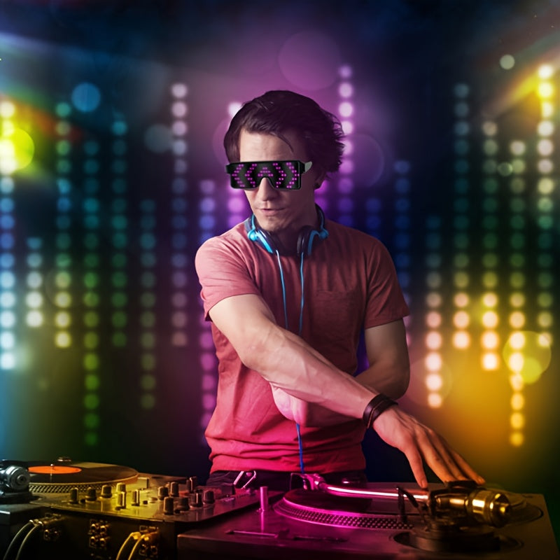 1pc LED Light-Up Glasses 10 Dynamic Patterns Bar Disco Christmas Party Atmosphere Decorative Glasses